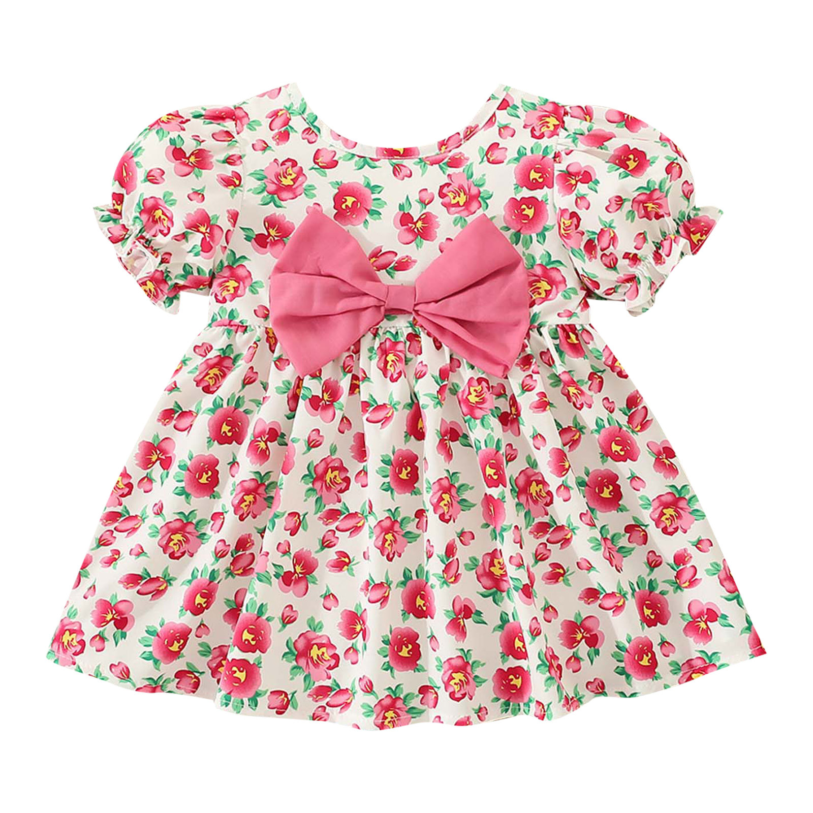 PEASKJP Girl Dress Girls and Toddlers' Knit Sleeveless Tiered Dresses (Pink,2-3 Years)